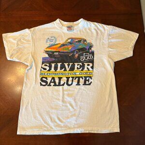vtg 1992 Bloomington Gold Corvette T-Shirt XL USA 20th Anniversary Silver Salute